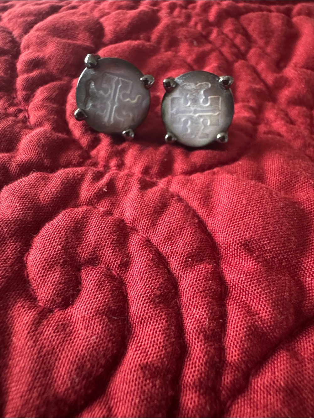 Tory Burch Silver-Tone Logo Stud Earrings